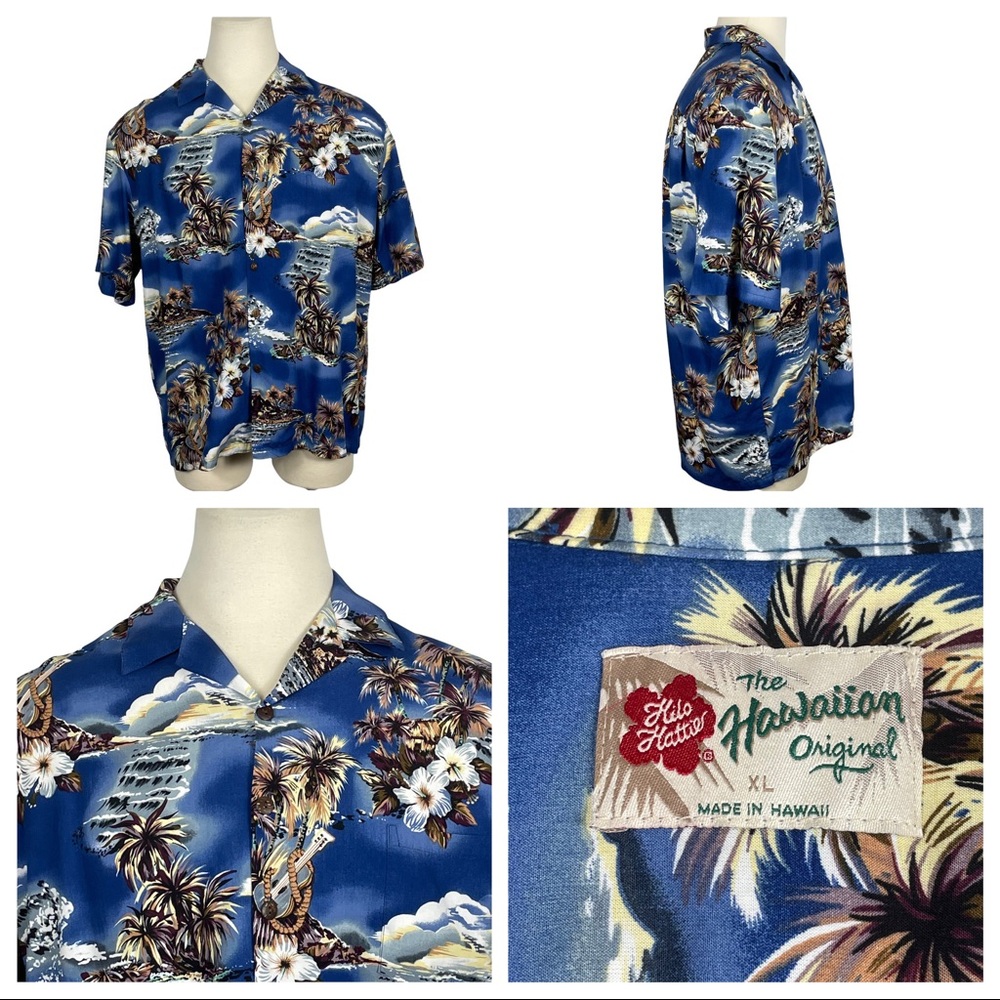 Men's ExcCond Hilo Hattie's‎ Short Sleeve Hawaiian Button Down Shirt XL